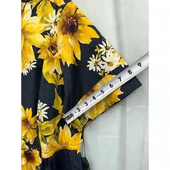 Jason Wu 2XP Blue Sunflower Floral‎ Tie Waist Button Down Collared Midi Dress - Picture 13 of 13